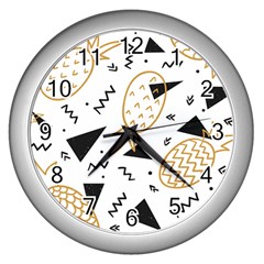 Golden Pineapples Wall Clock (silver) by goljakoff