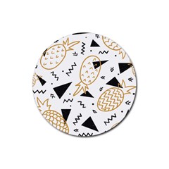 Golden Pineapples Rubber Coaster (round)  by goljakoff