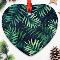 Green Leaves Ornament (heart) by goljakoff