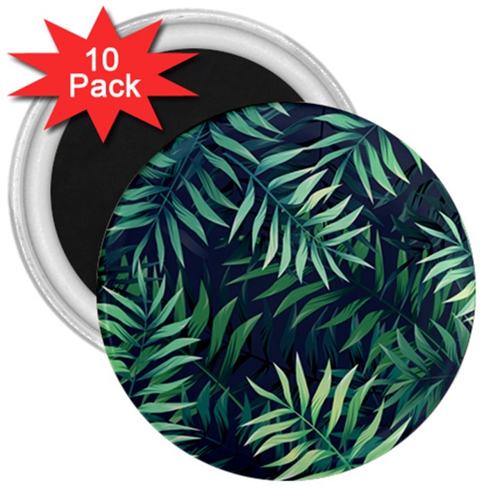 Green leaves 3  Magnets (10 pack) 