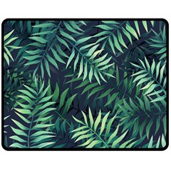 Green Leaves Fleece Blanket (medium)  by goljakoff