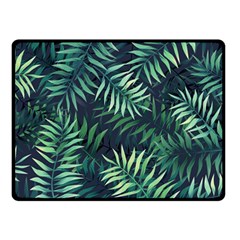 Green Leaves Double Sided Fleece Blanket (small)  by goljakoff