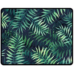 Green Leaves Double Sided Fleece Blanket (medium)  by goljakoff