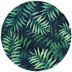 Green Leaves Wooden Puzzle Round by goljakoff