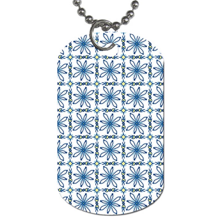 Azulejo style blue tiles Dog Tag (One Side)