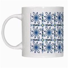 Azulejo Style Blue Tiles White Mugs by MintanArt