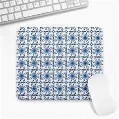 Azulejo Style Blue Tiles Large Mousepads by MintanArt