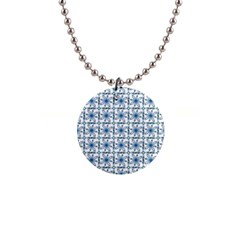 Azulejo Style Blue Tiles 1  Button Necklace by MintanArt