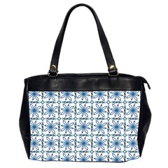 Azulejo Style Blue Tiles Oversize Office Handbag (2 Sides) by MintanArt