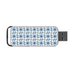 Azulejo Style Blue Tiles Portable Usb Flash (two Sides) by MintanArt