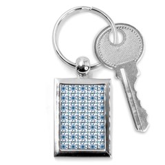 Azulejo Style Blue Tiles Key Chain (rectangle) by MintanArt