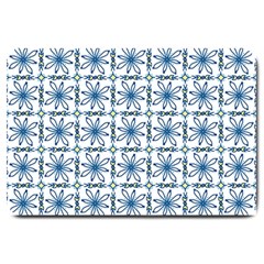 Azulejo Style Blue Tiles Large Doormat  by MintanArt