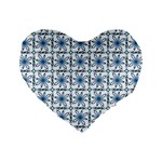 Azulejo style blue tiles Standard 16  Premium Heart Shape Cushions Front