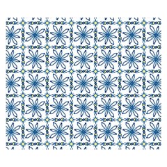 Azulejo Style Blue Tiles Double Sided Flano Blanket (small)  by MintanArt