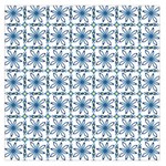 Azulejo style blue tiles Large Satin Scarf (Square) Front