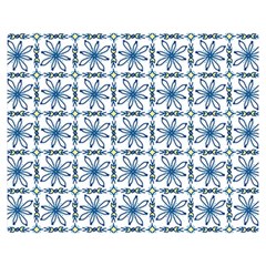 Azulejo Style Blue Tiles Double Sided Flano Blanket (medium)  by MintanArt