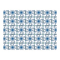 Azulejo Style Blue Tiles Double Sided Flano Blanket (mini)  by MintanArt