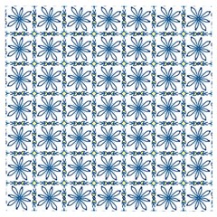 Azulejo Style Blue Tiles Wooden Puzzle Square by MintanArt