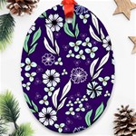 Floral blue pattern Ornament (Oval) Front