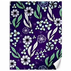 Floral Blue Pattern Canvas 36  X 48  by MintanArt