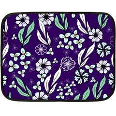 Floral Blue Pattern Double Sided Fleece Blanket (mini)  by MintanArt