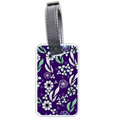 Floral Blue Pattern Luggage Tag (one Side) by MintanArt