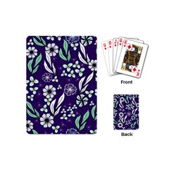 Floral Blue Pattern Playing Cards Single Design (mini)