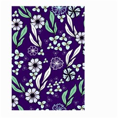 Floral Blue Pattern Large Garden Flag (two Sides) by MintanArt