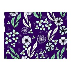 Floral Blue Pattern Double Sided Flano Blanket (mini)  by MintanArt