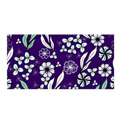 Floral Blue Pattern Satin Wrap by MintanArt