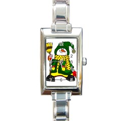 Christmas Snowman  Rectangle Italian Charm Watch by IIPhotographyAndDesigns