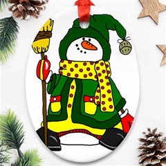 Christmas Snowman  Ornament (oval) by IIPhotographyAndDesigns