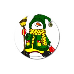 Christmas Snowman  Magnet 3  (round) by IIPhotographyAndDesigns