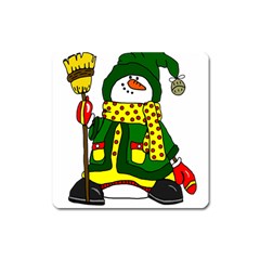 Christmas Snowman  Square Magnet by IIPhotographyAndDesigns