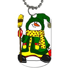 Christmas Snowman  Dog Tag (one Side) by IIPhotographyAndDesigns