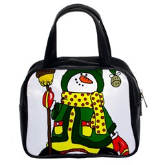 Christmas Snowman  Classic Handbag (two Sides) by IIPhotographyAndDesigns