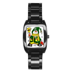 Christmas Snowman  Stainless Steel Barrel Watch by IIPhotographyAndDesigns