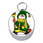 Christmas Snowman  Mini Silver Compasses Front