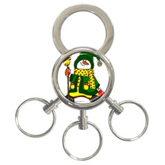 Christmas Snowman  3-ring Key Chain by IIPhotographyAndDesigns