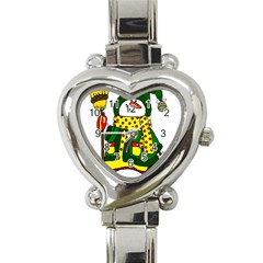 Christmas Snowman  Heart Italian Charm Watch by IIPhotographyAndDesigns