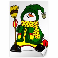 Christmas Snowman  Canvas 12  X 18  by IIPhotographyAndDesigns