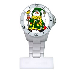 Christmas Snowman  Plastic Nurses Watch by IIPhotographyAndDesigns