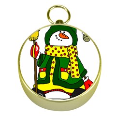 Christmas Snowman  Gold Compasses by IIPhotographyAndDesigns