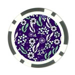 Floral blue pattern  Poker Chip Card Guard Front