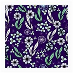 Floral blue pattern  Medium Glasses Cloth Front