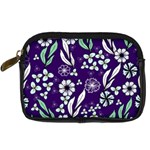 Floral blue pattern  Digital Camera Leather Case Front