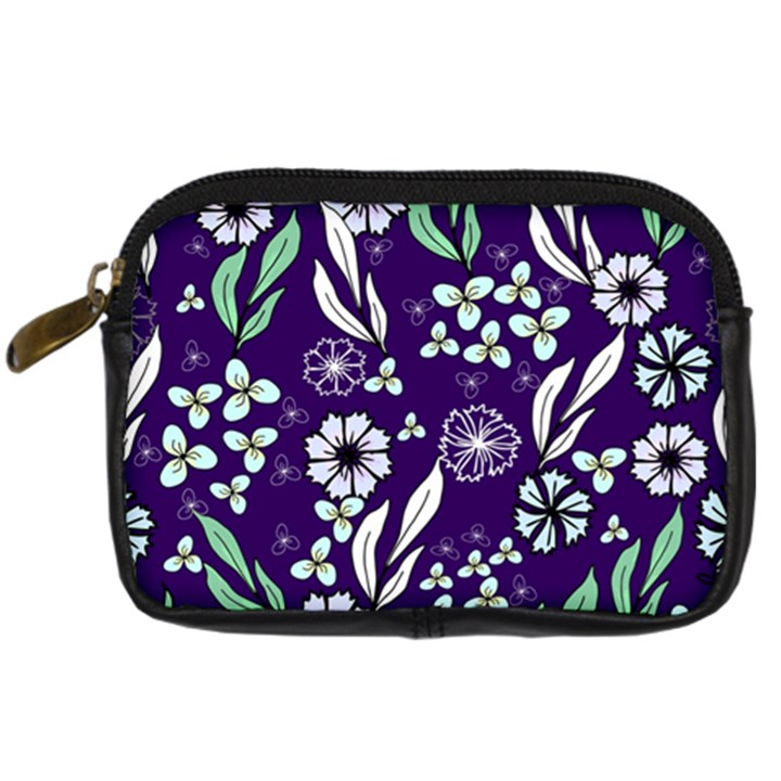 Floral blue pattern  Digital Camera Leather Case