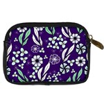 Floral blue pattern  Digital Camera Leather Case Back