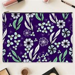 Floral blue pattern  Cosmetic Bag (XXXL) Front