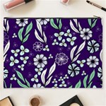 Floral blue pattern  Cosmetic Bag (XXXL) Back